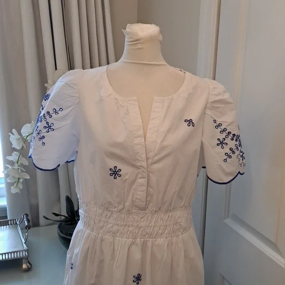 NWOT Anthropologie Womens Somerset White Cotton Maxi Eyelet Dress MD - Picture 2 of 10